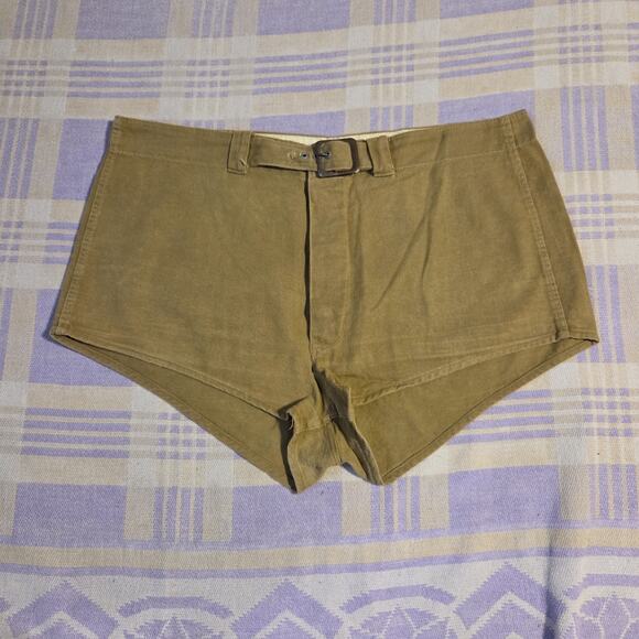 Vintage 1930s 1940s Sz 34 Mens Basketball Short Shorts Belted Athletic Gym True - Picture 1 of 13
